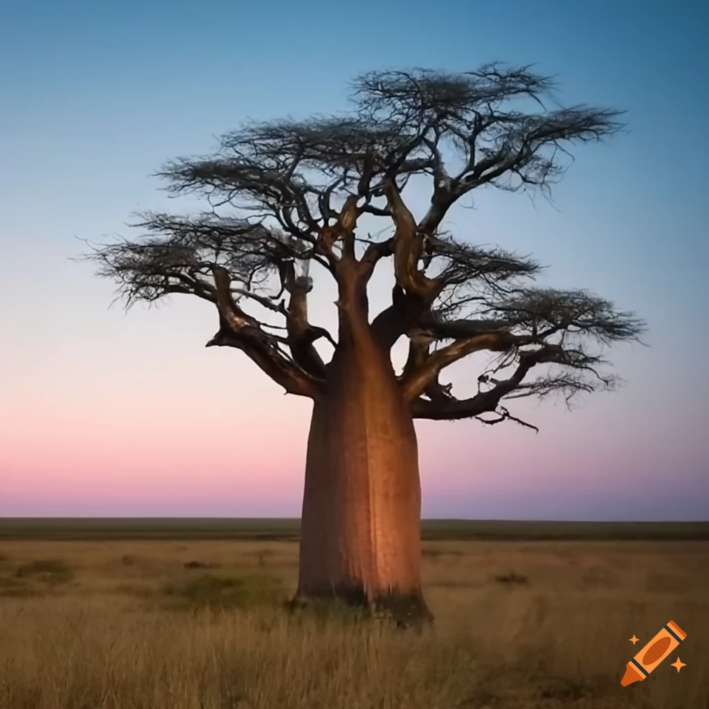 Ancient African Baobab tree in the Serengeti