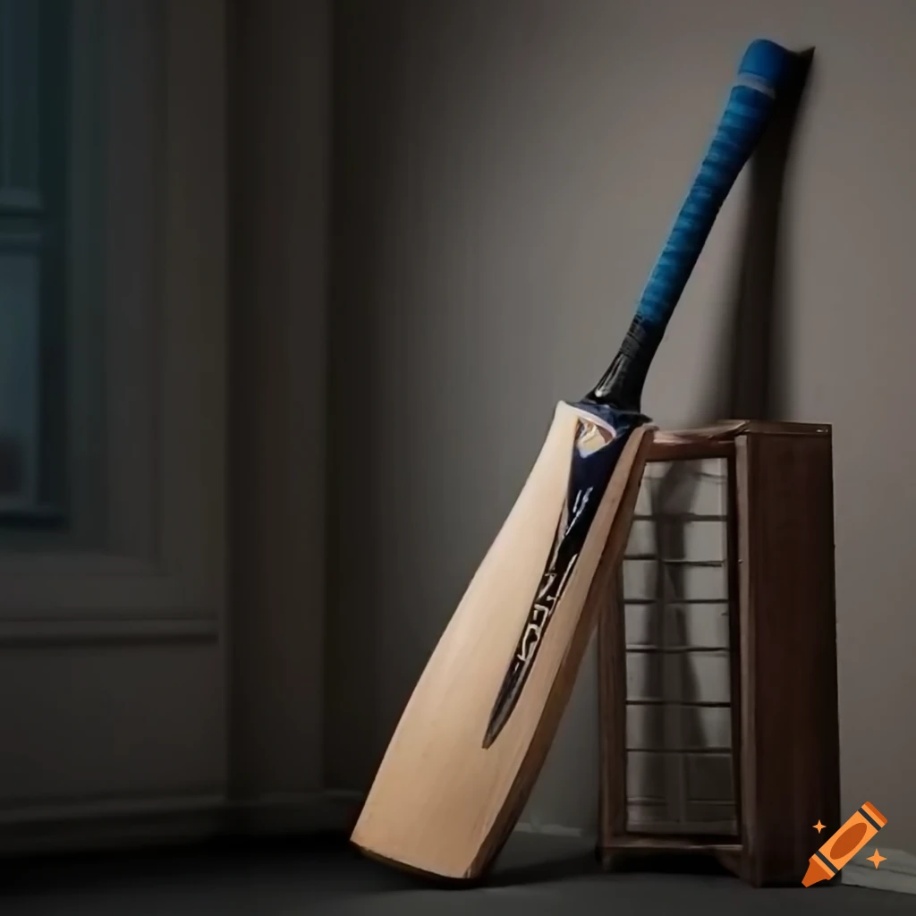 Cricket bat in a dark basement with window light