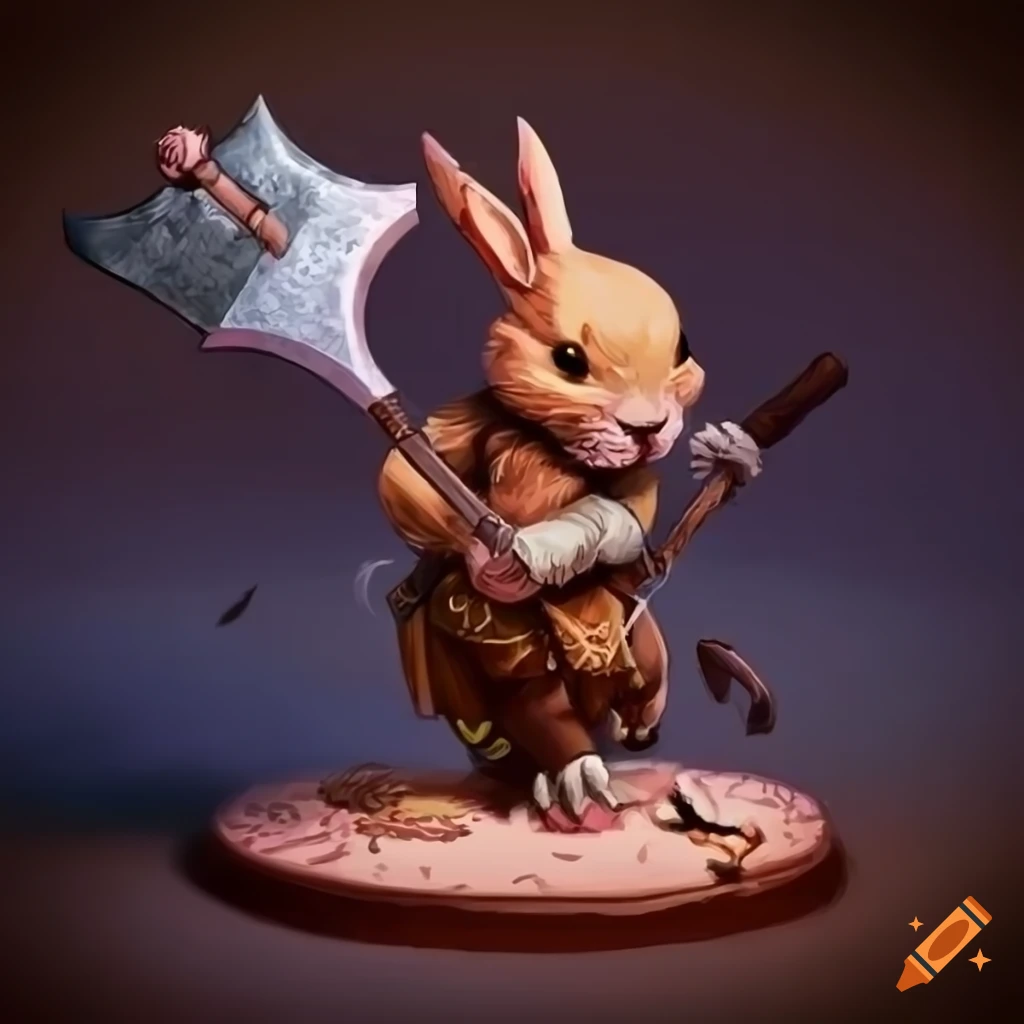 D&d bunny with a great axe on Craiyon