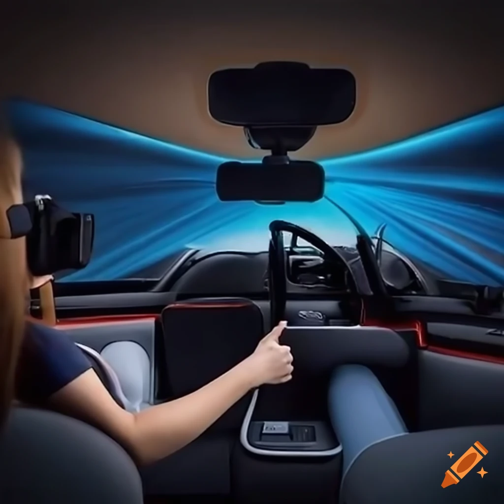 Innovative vr driving simulation setup for realistic lessons on Craiyon