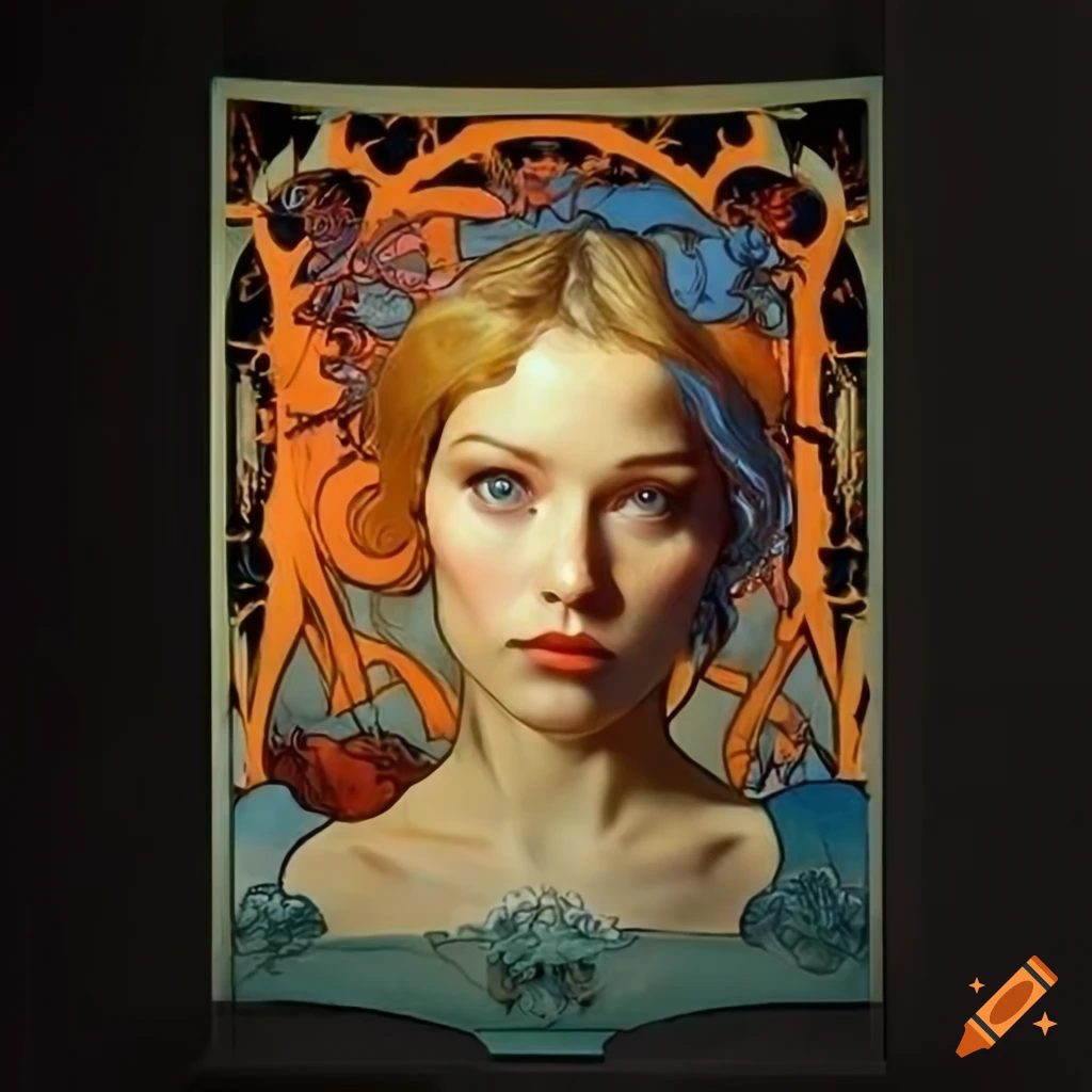 Unbelievable glowing reflection inspired by Boris Vallejo, Alphonse Mucha, Escher, and Vermeer in A-frame Architecture