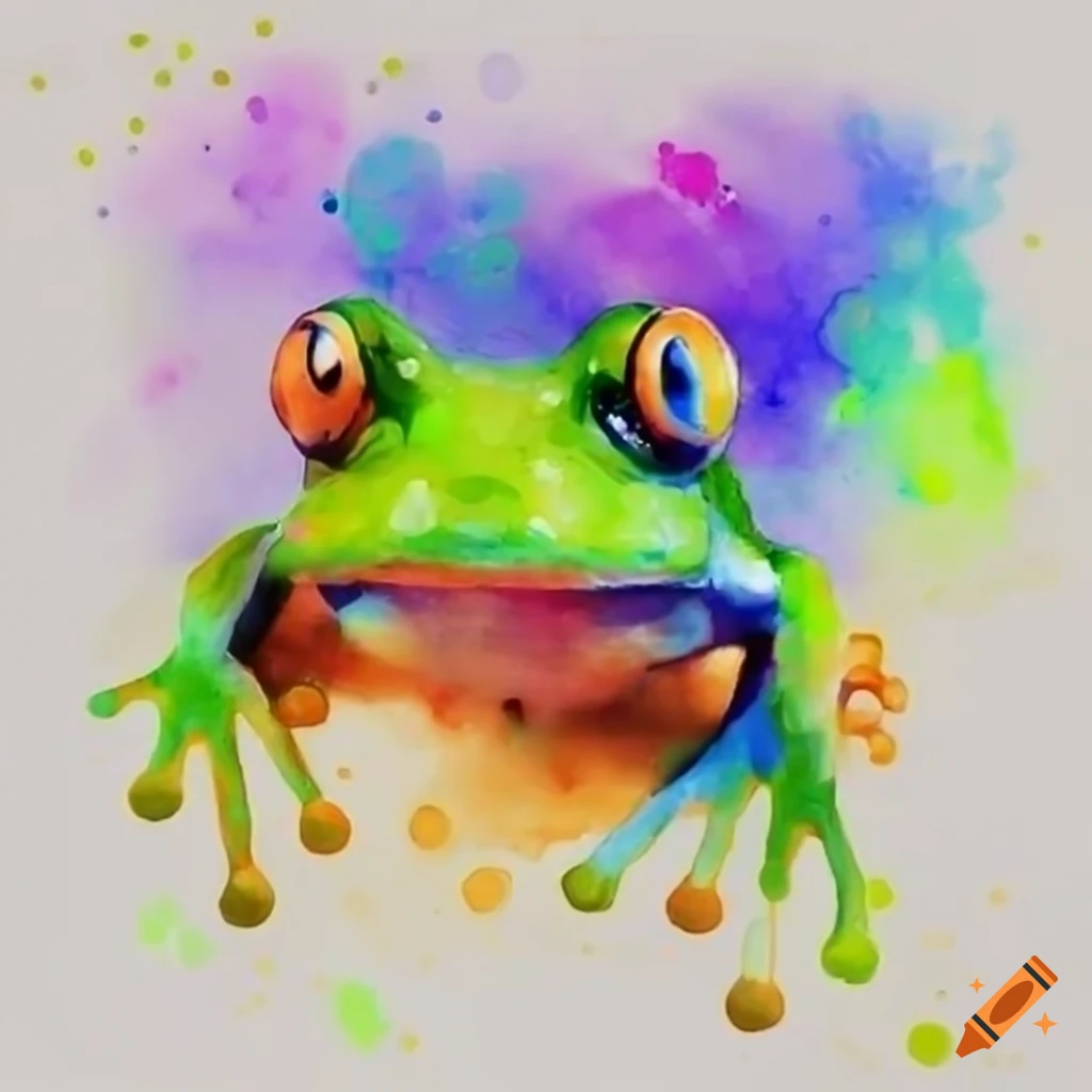 Colorful cute frog