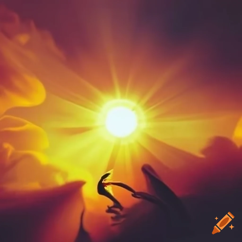 Sun shining brightly in the sky