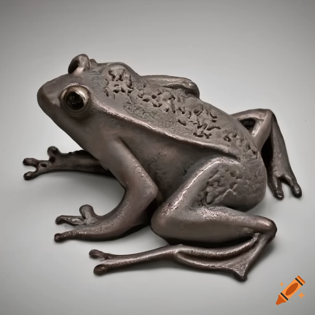 Cast Iron metalwork with frog skin and wool of bat