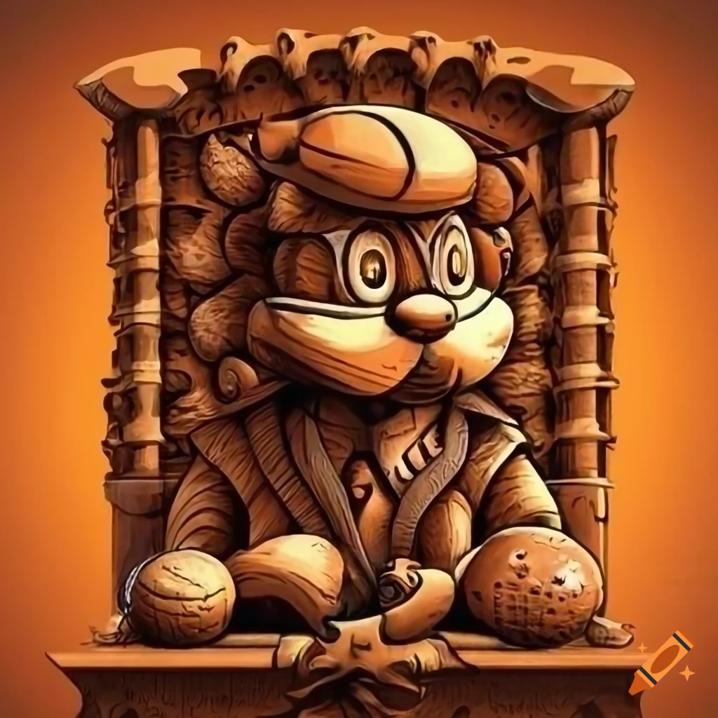 'conker's bad fur day' sculpture adventure poster on Craiyon