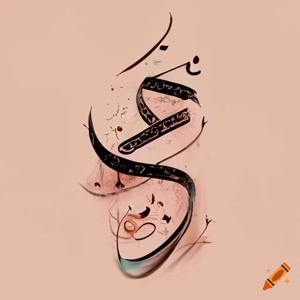 Elegant Arabic calligraphy art with beautiful cursive text
