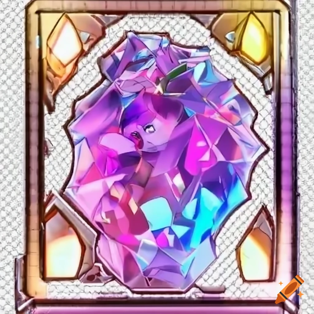 Shiny 3D diamond with anime-style Japanese text from the 2000s