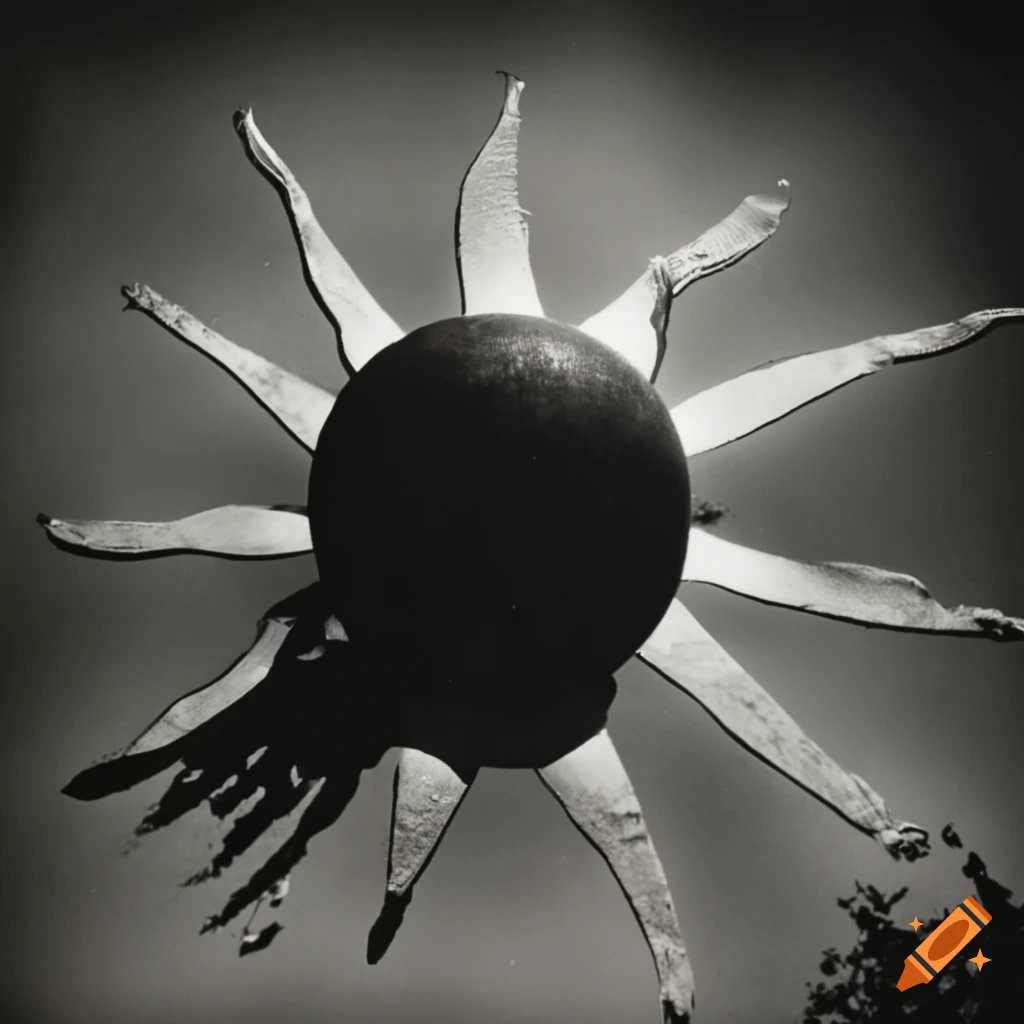 Black and white 1950s style photography of a sunny day