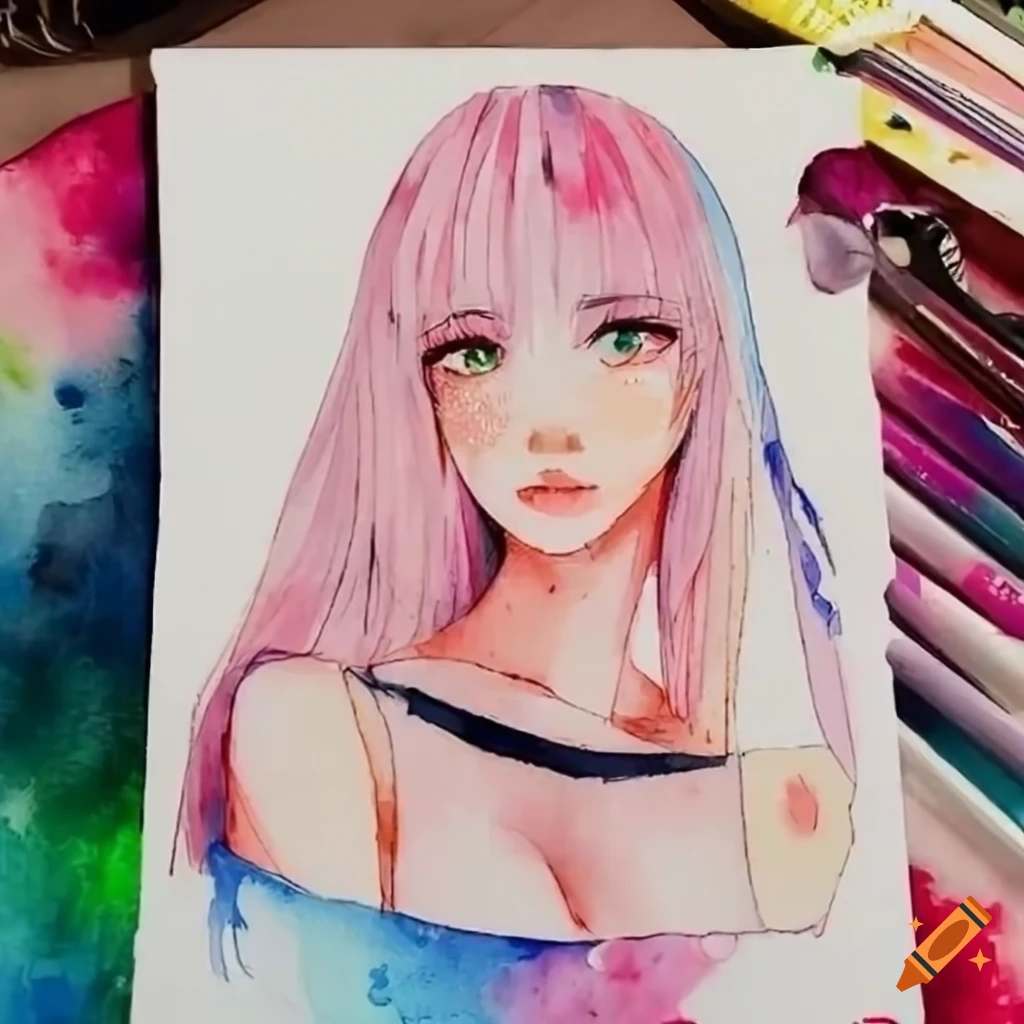 Y2K inspired anime girl