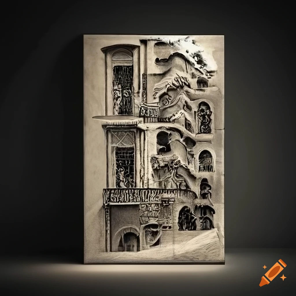 Stunning graphic novel poster featuring Hieroglyphs, Vermeer, Rockwell, Escher, and Grant Woods