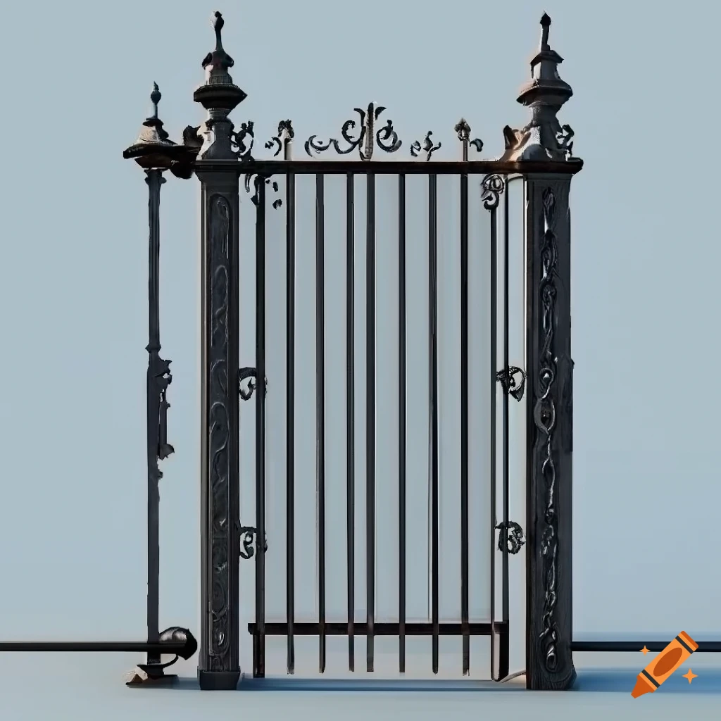 Thin iron gate, 3d model on Craiyon