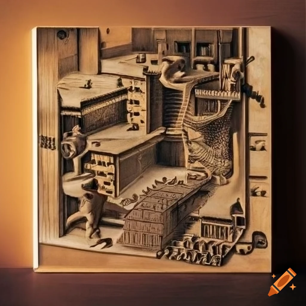 Stunning graphic novel poster featuring Hieroglyphs, Vermeer, Rockwell, Escher, and Grant Woods