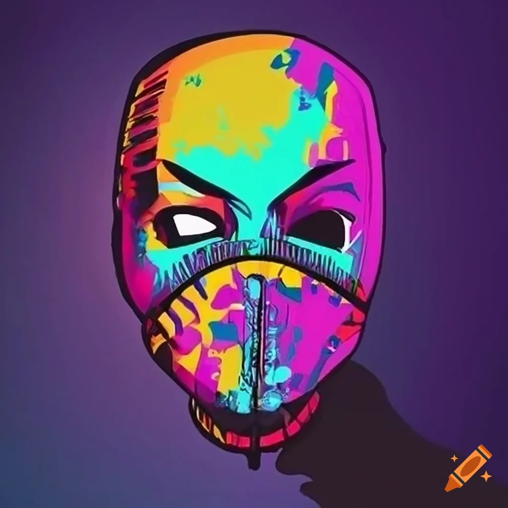 Mask with hip-hop urban style for YouTube background music