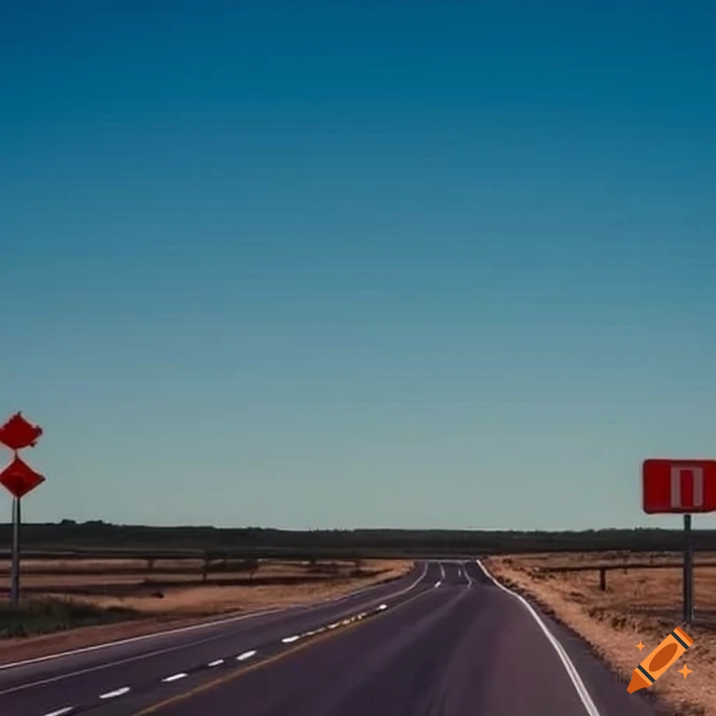 Vast Texas highway with 'Welcome' sign