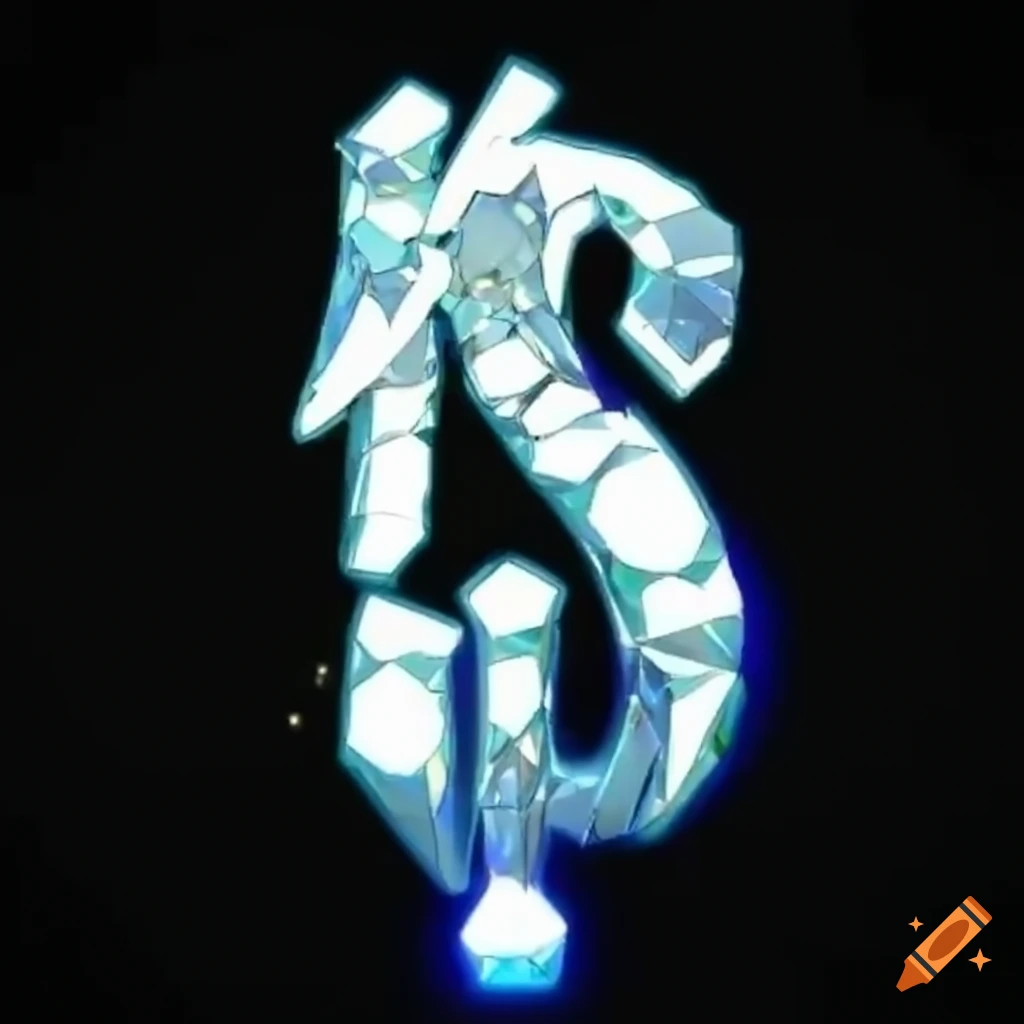 Shiny 3D diamond with Japanese anime aesthetic