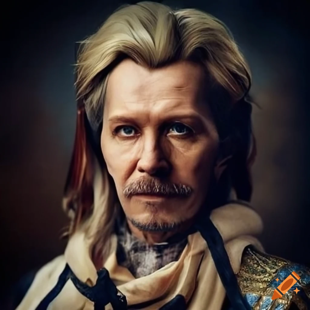 Gary oldman as a blondehaired alchemist in medieval attire on Craiyon