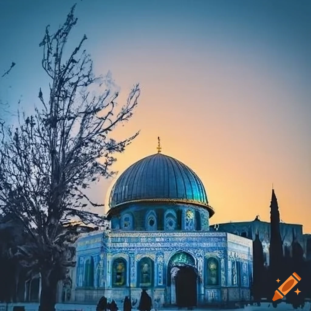 Masjid Al-Aqsa surrounded by radiant light