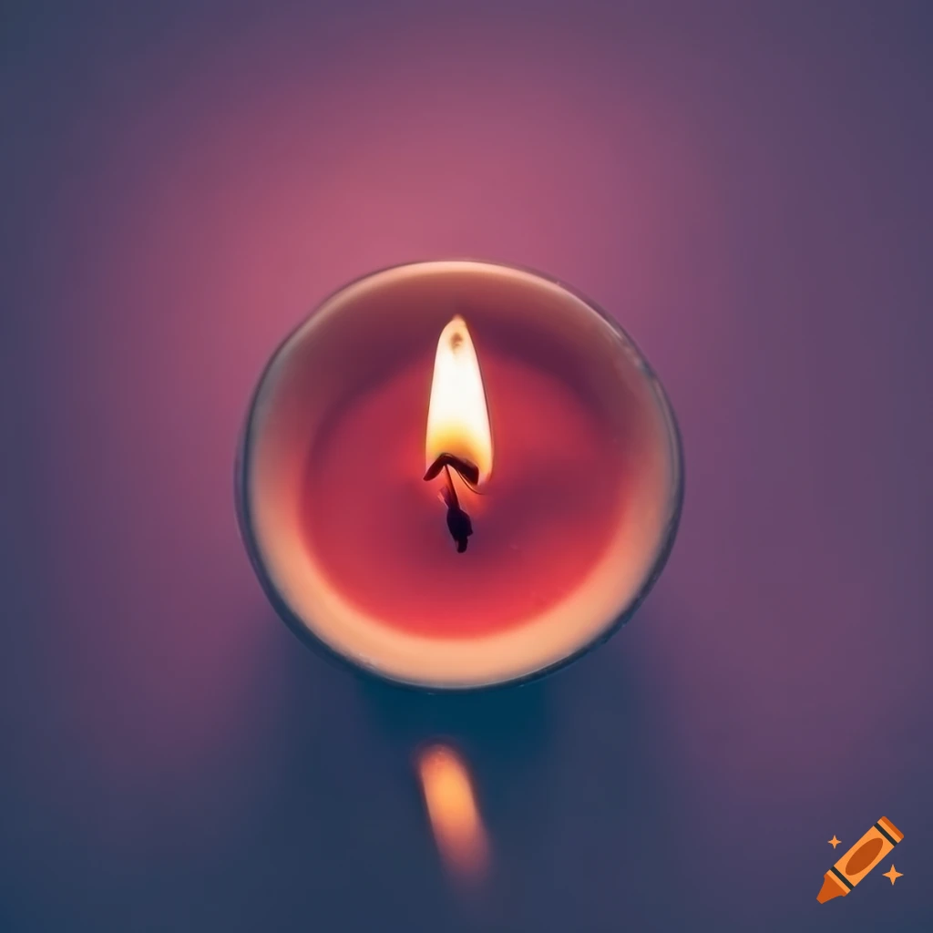 Top view of a candle in high definition
