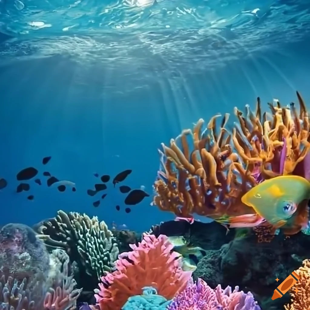 Coral reef on a sunny day
