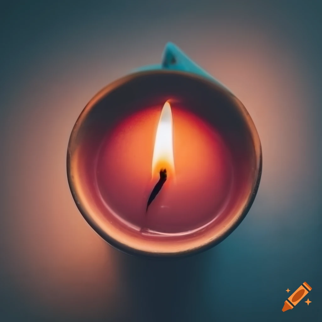 Top view of a candle in high definition