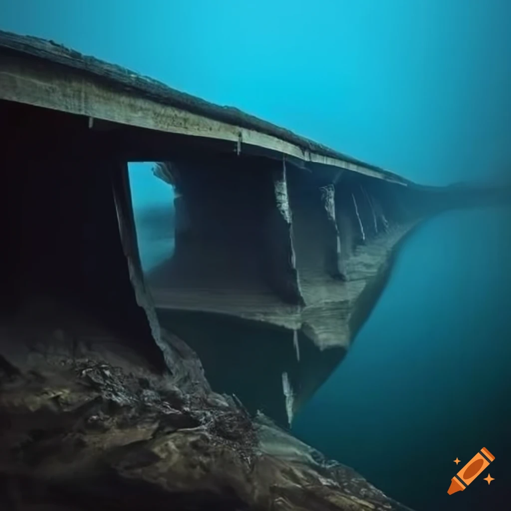 Soil erosion under bridge foundation with cars above the river