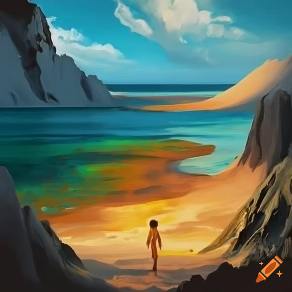Peinture avec de l'épaisseur sur une île déserte