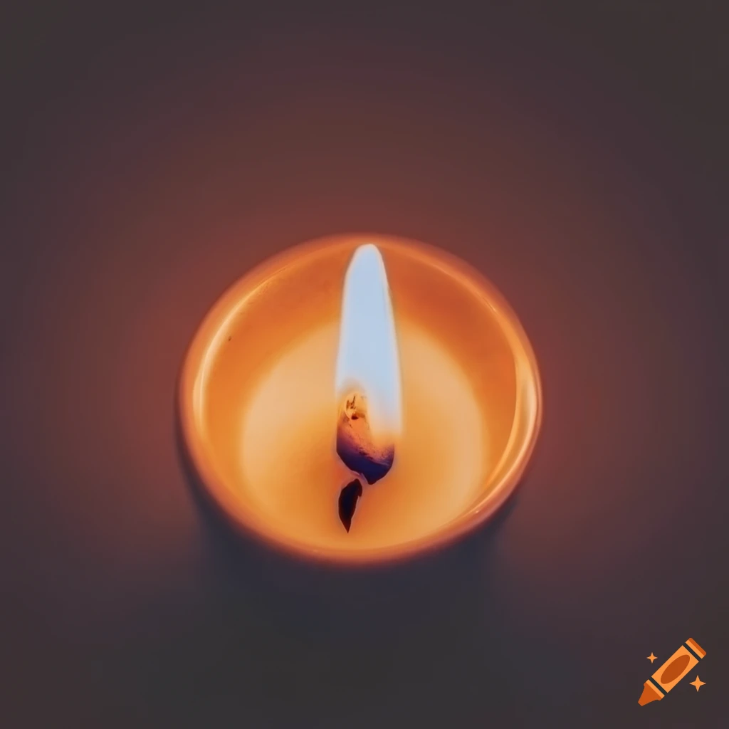 Top view of a candle in high definition