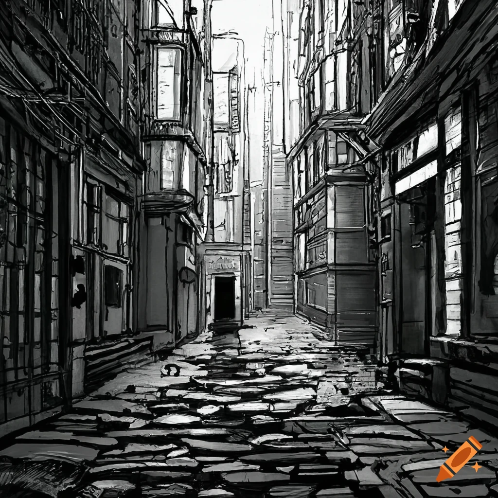 Dark alley leading to light