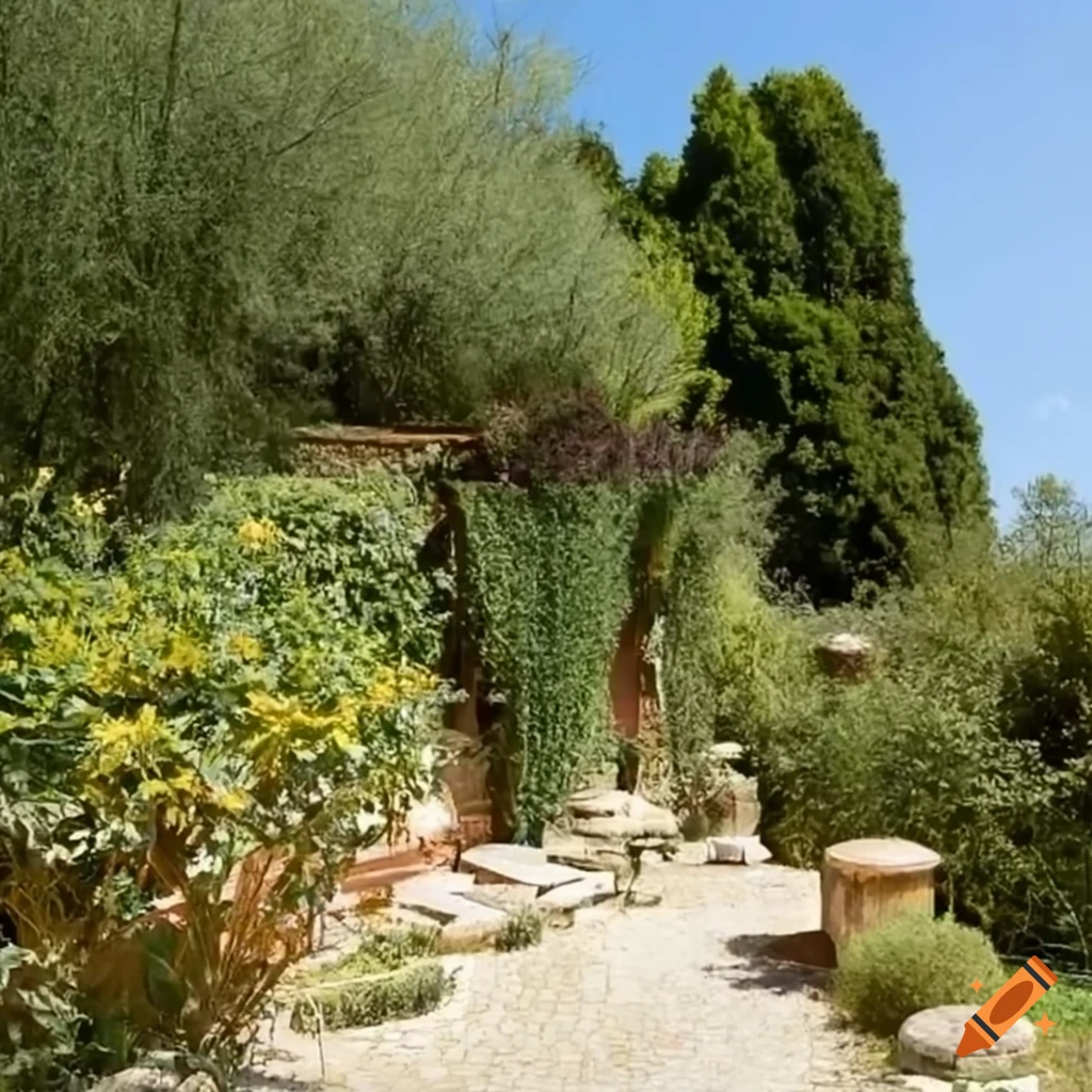 Mediterranean dry garden in central Italy