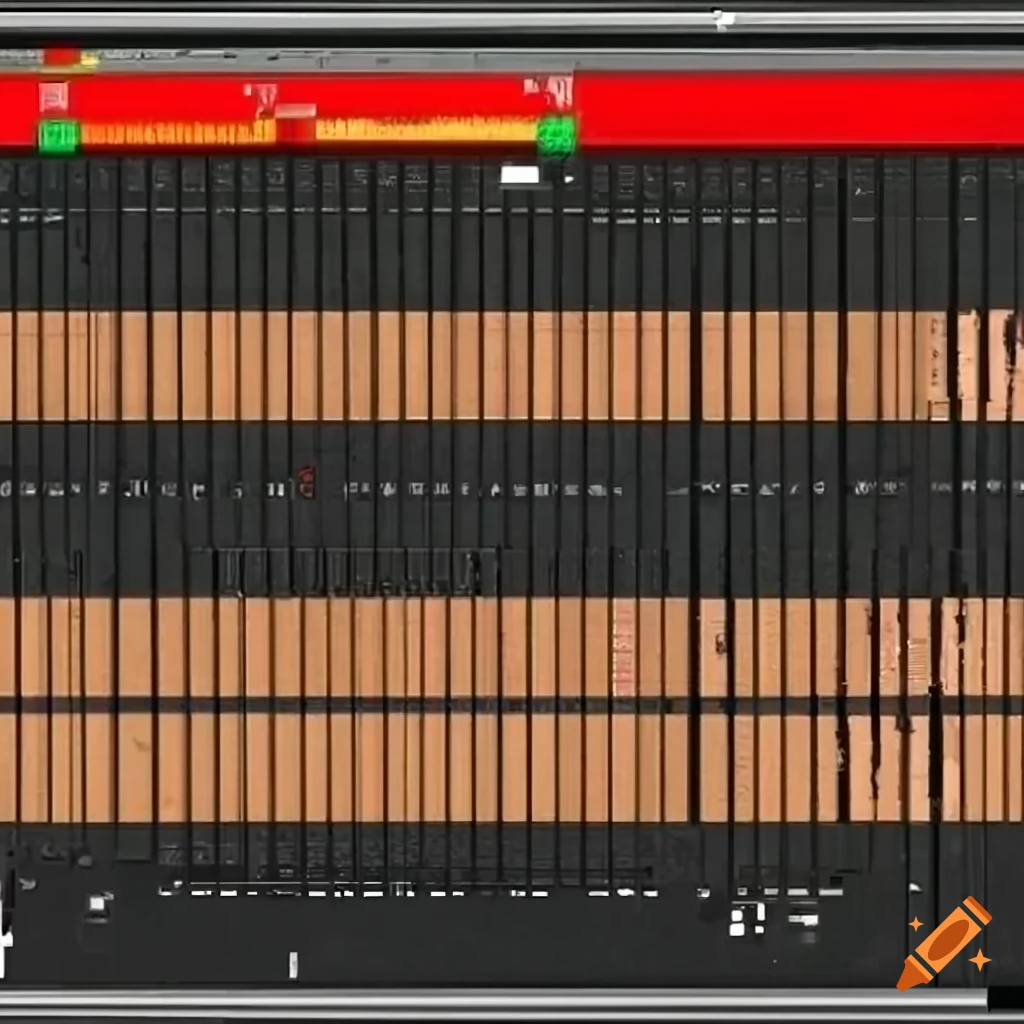 Screenshot of music notation and electronic systems with glitchy screen ...
