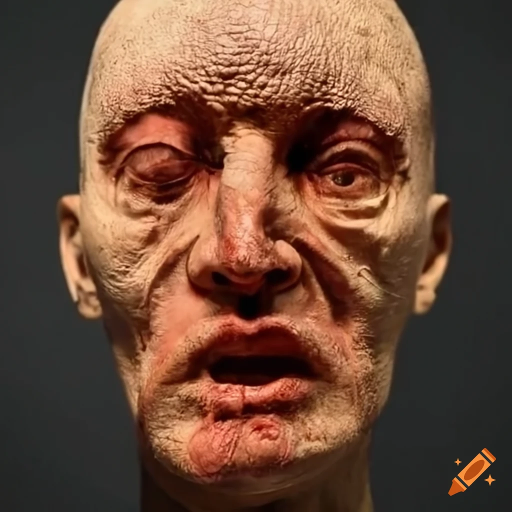 Hyperrealistic human face with crotolamo