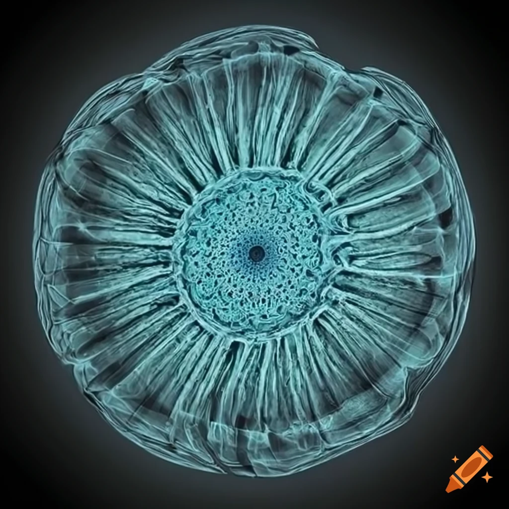 Minimal art with fractured x-ray of organic structures in monochromatic colors