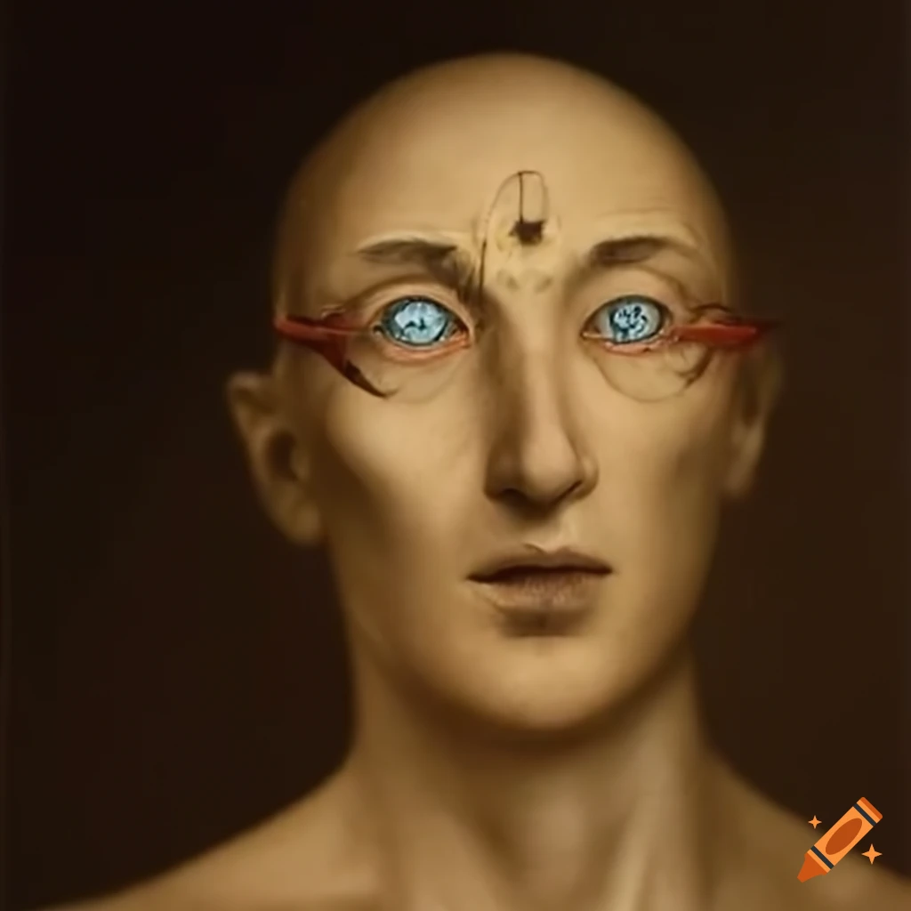 Hyperrealistic human face with crotolamo