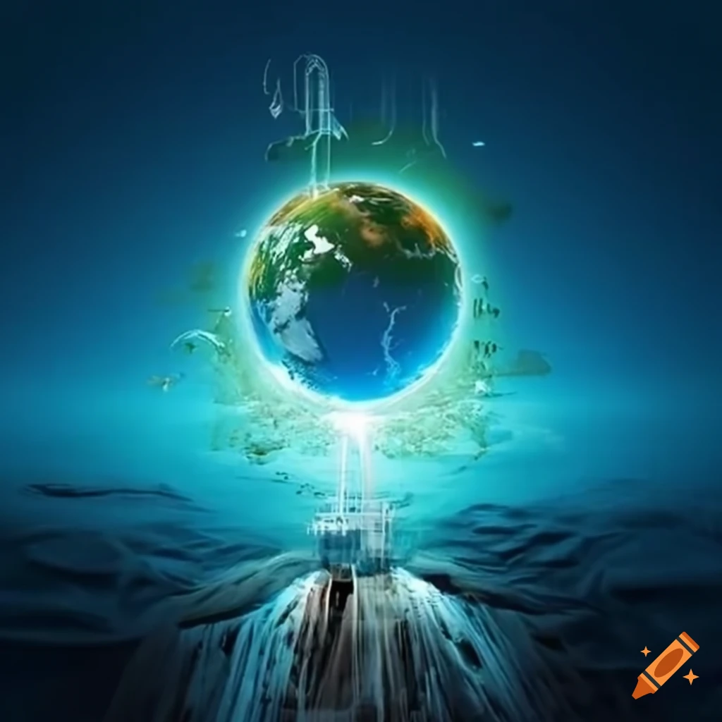 World connected to the Internet and renewable energies concept