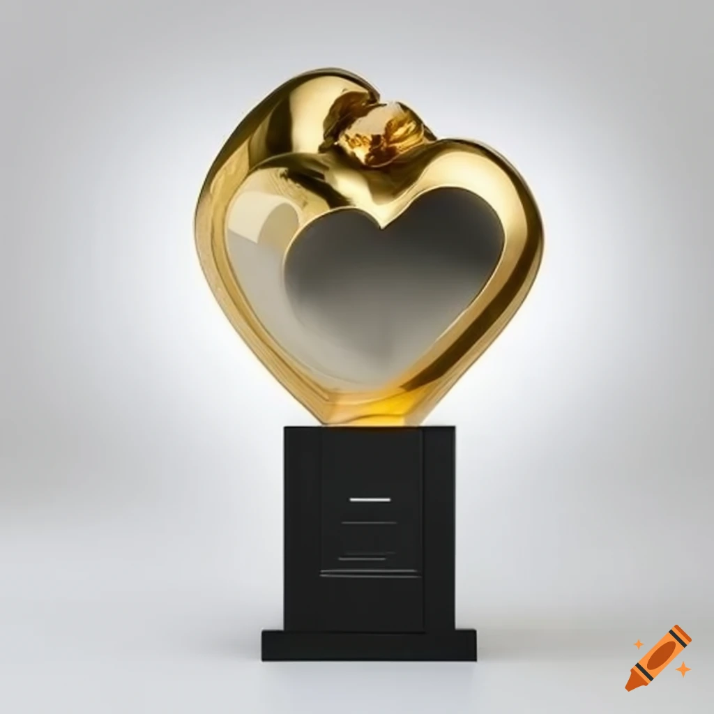 Intricately designed futuristic trophy inspired by the human heart