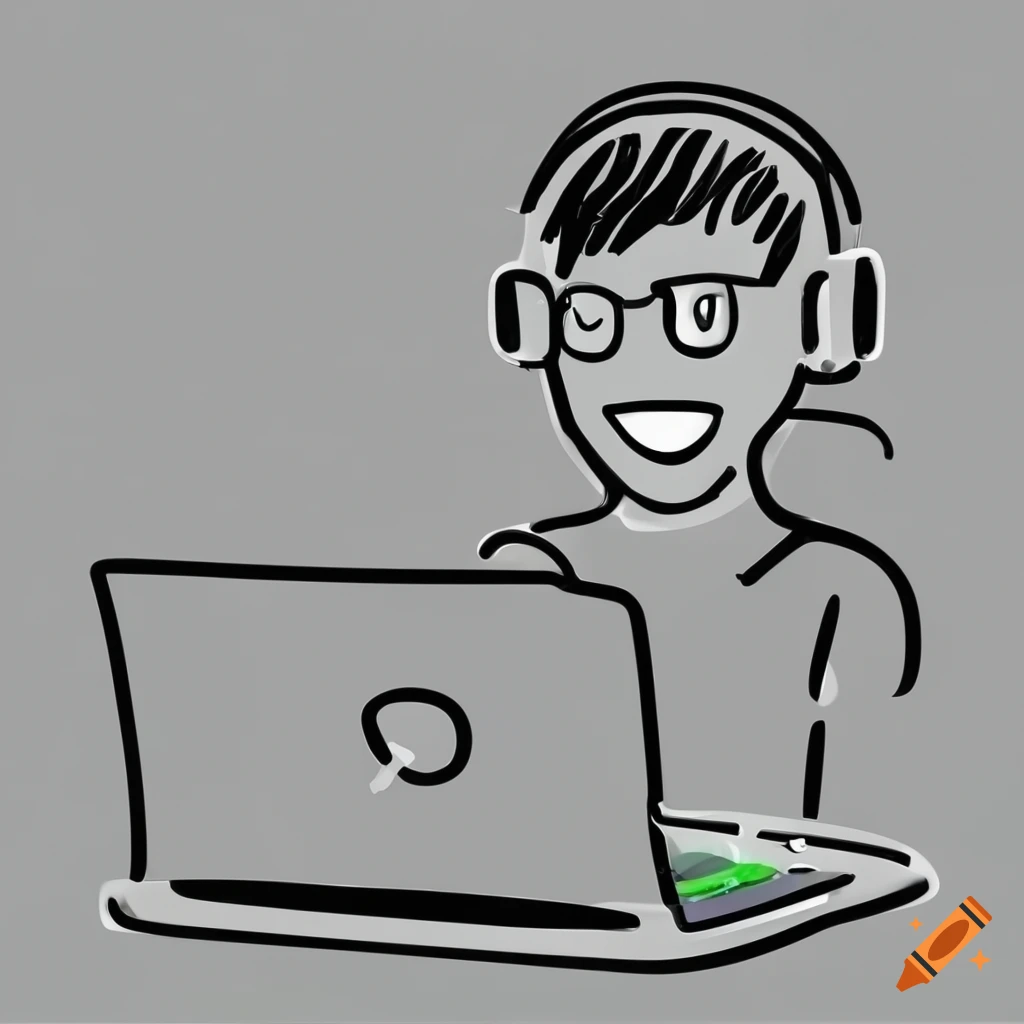 Student smiling at C code on laptop with RGB keyboard and coffee mug on desk