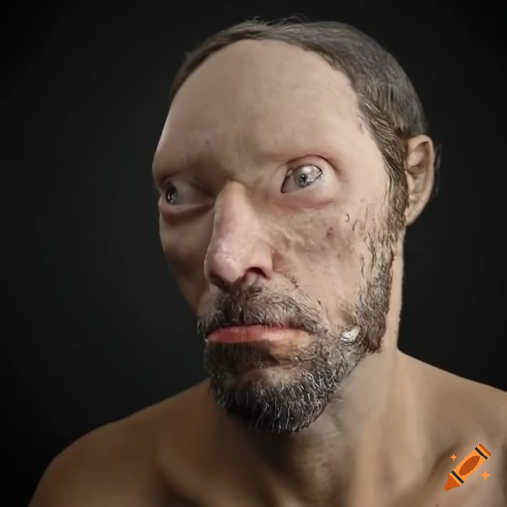 Hyperrealistic human face with crotolamo