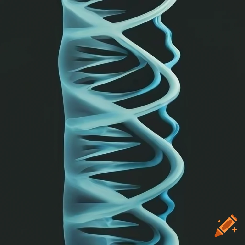 Abstract minimal art x-ray of biomechanical DNA structure