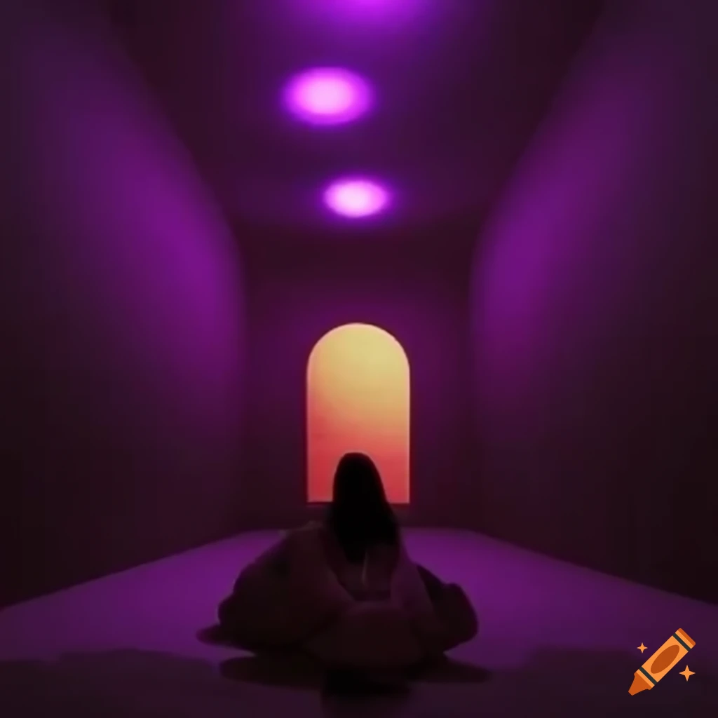 Demi Lovato in a dreamcore ball pit with moody lighting