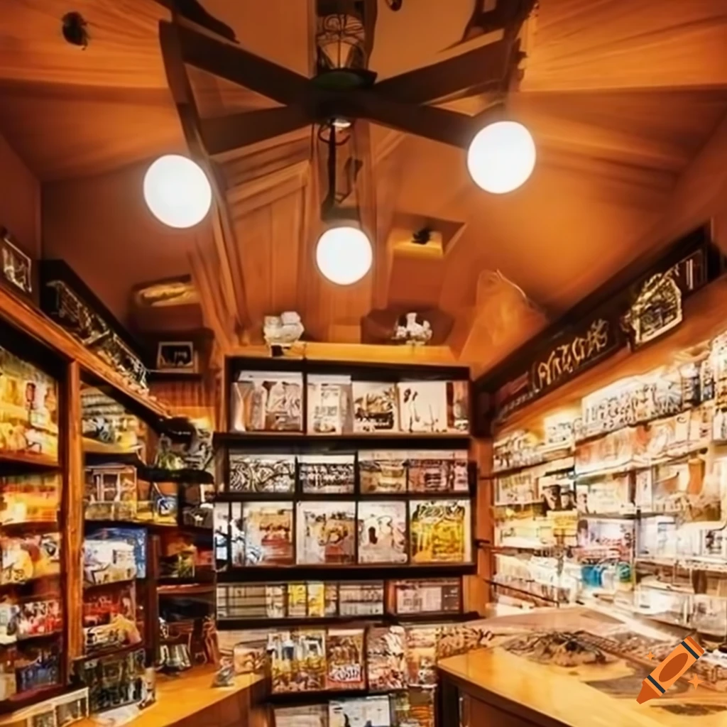 Cozy board game store filled with board games on Craiyon