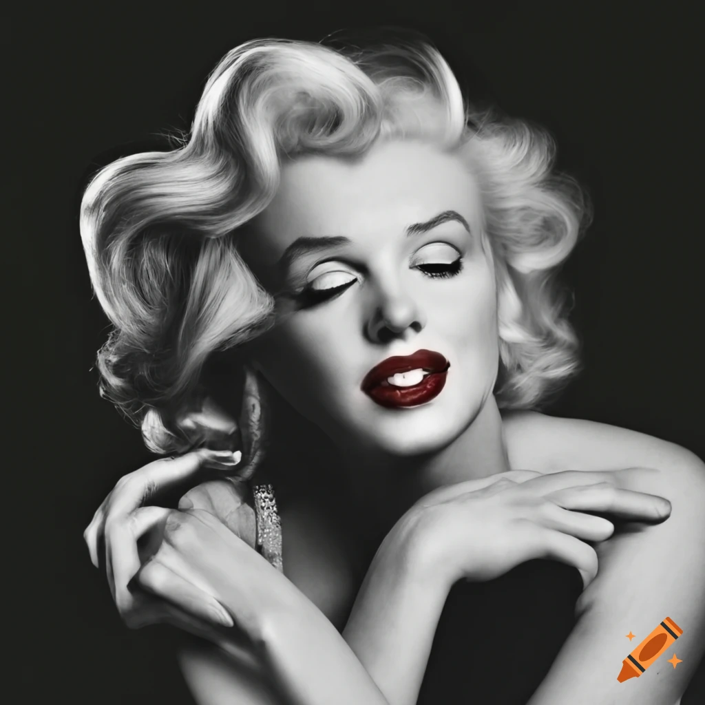 Marilyn Monroe pose with hands on head in hyperrealistic photograph