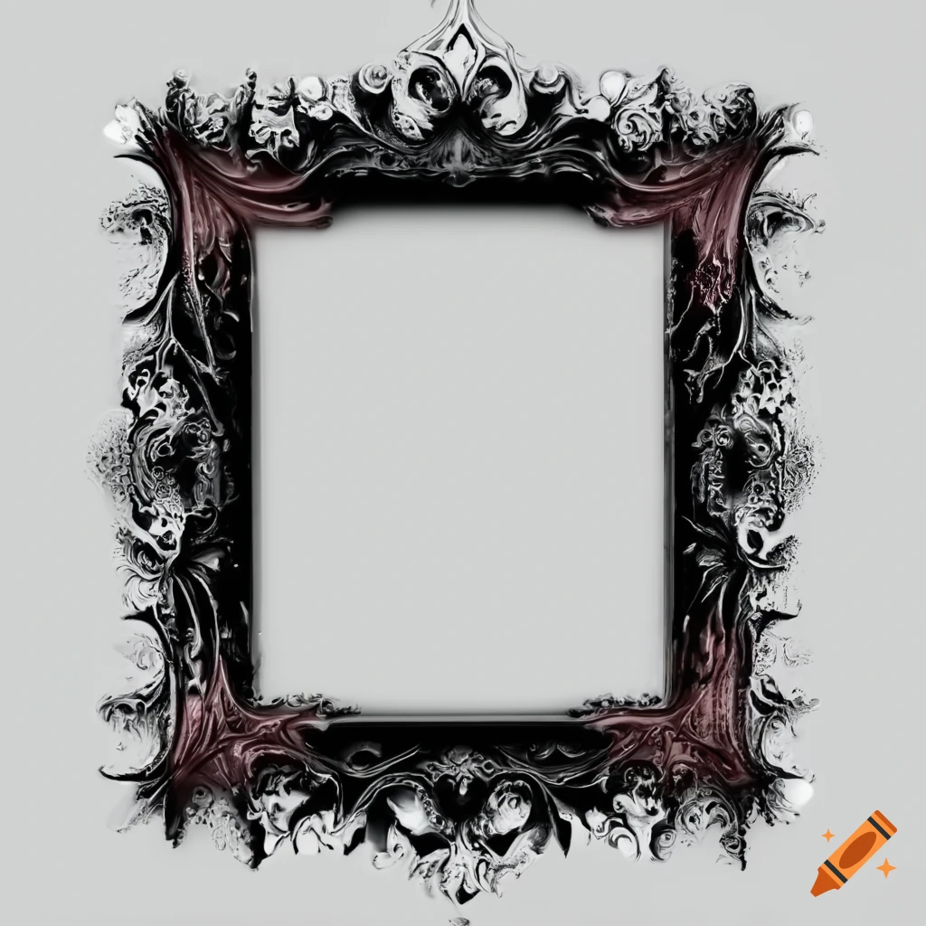 Square thin gothic frame on white background