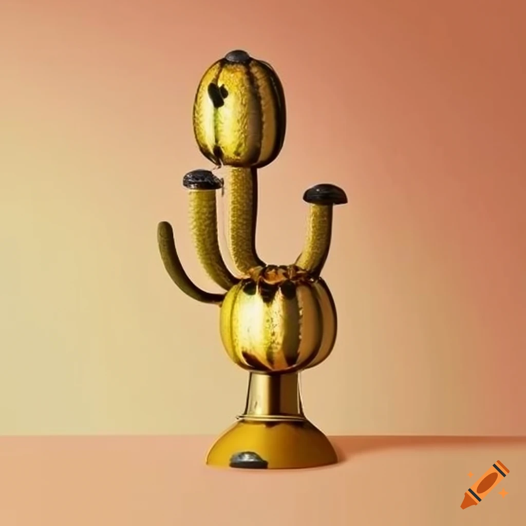 Golden-plated cactus stand mixer appliance
