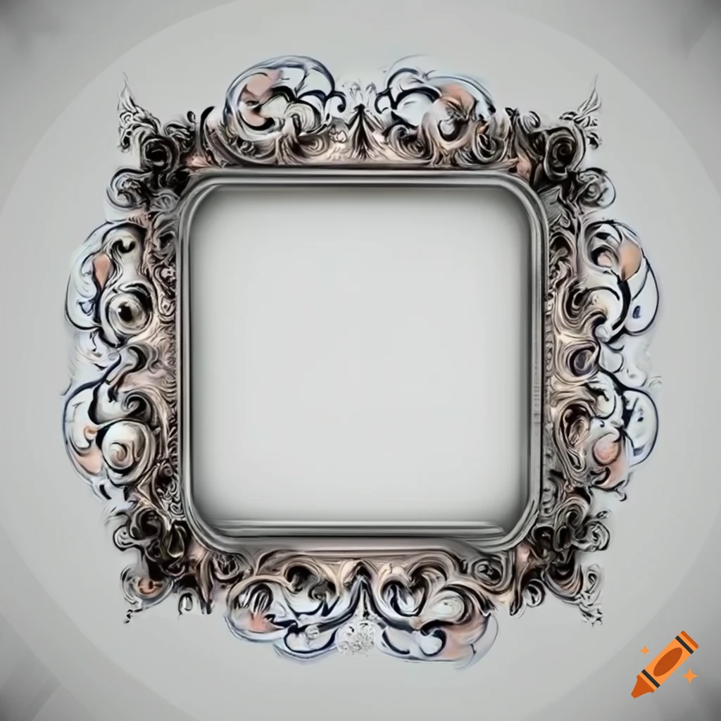 Square thin gothic frame on white background