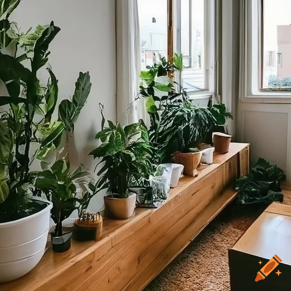 Cozy apartment filled with plants and trees