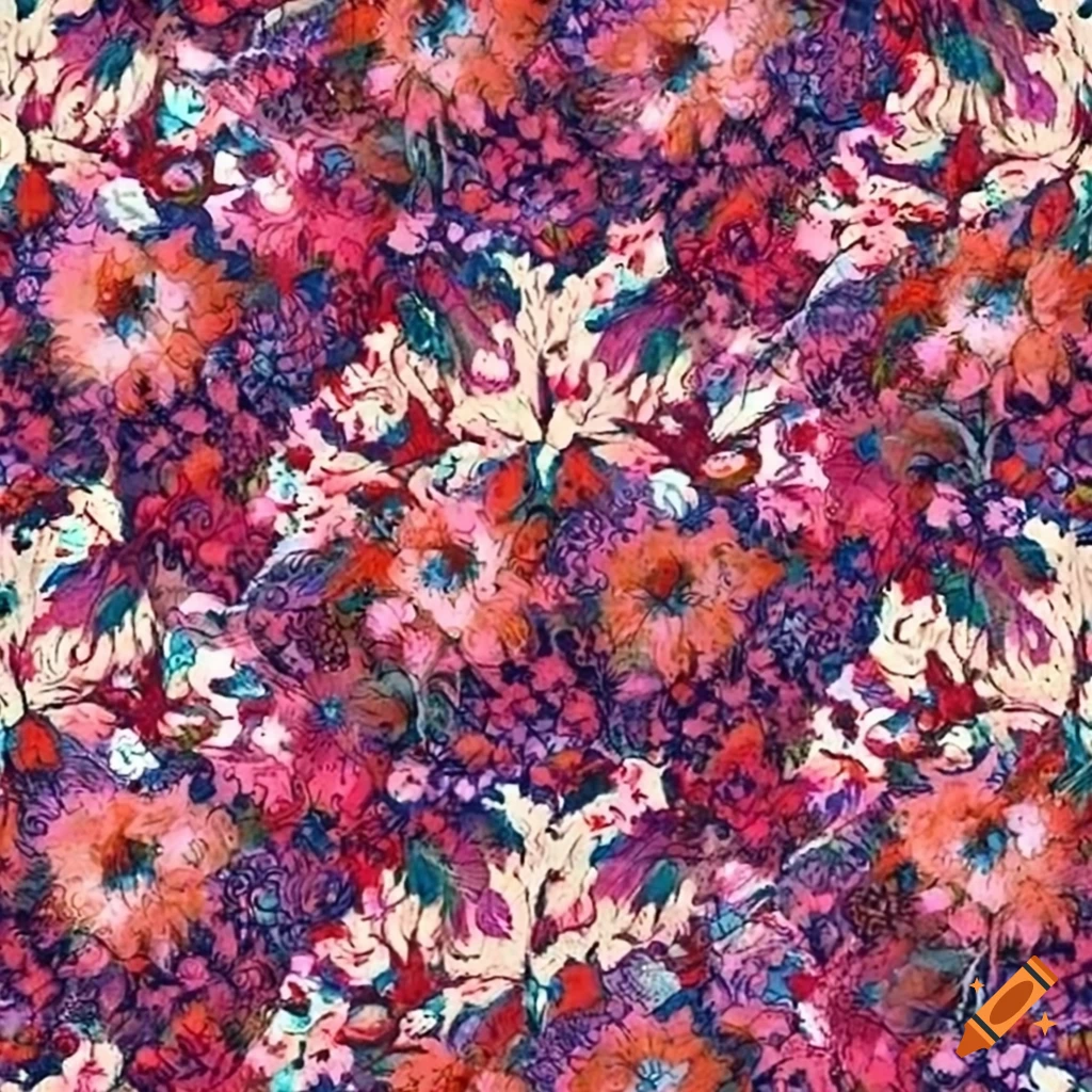 Textile pattern design of flowers