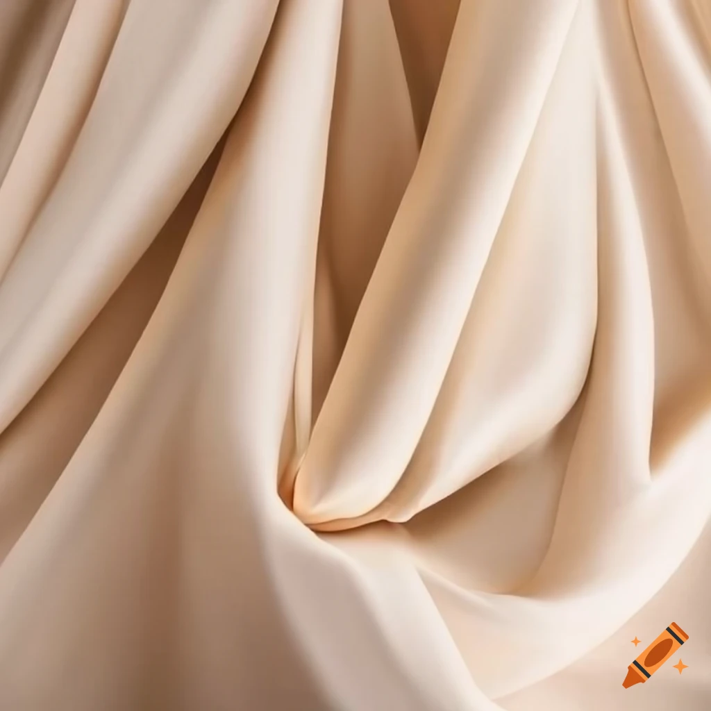 Soft beige fabric with gentle folds and wrinkles