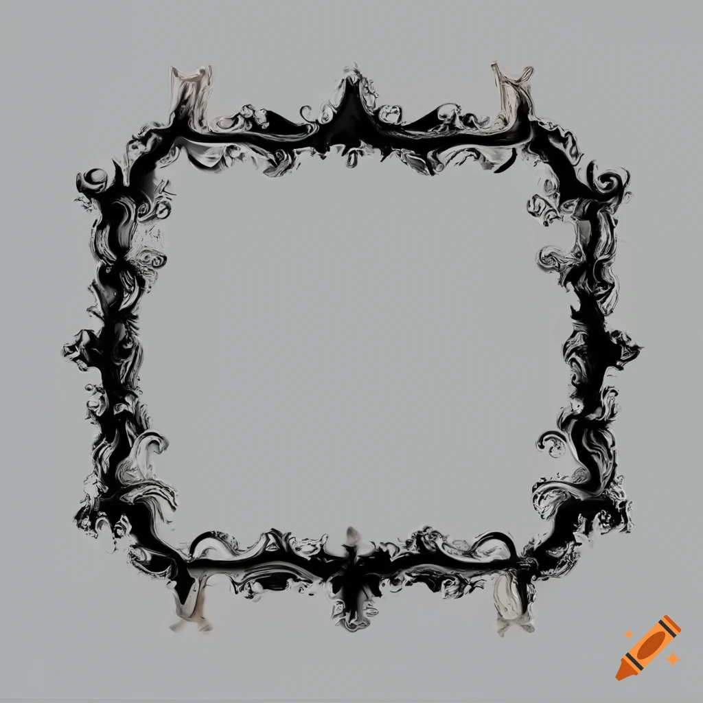 Square thin gothic frame on white background