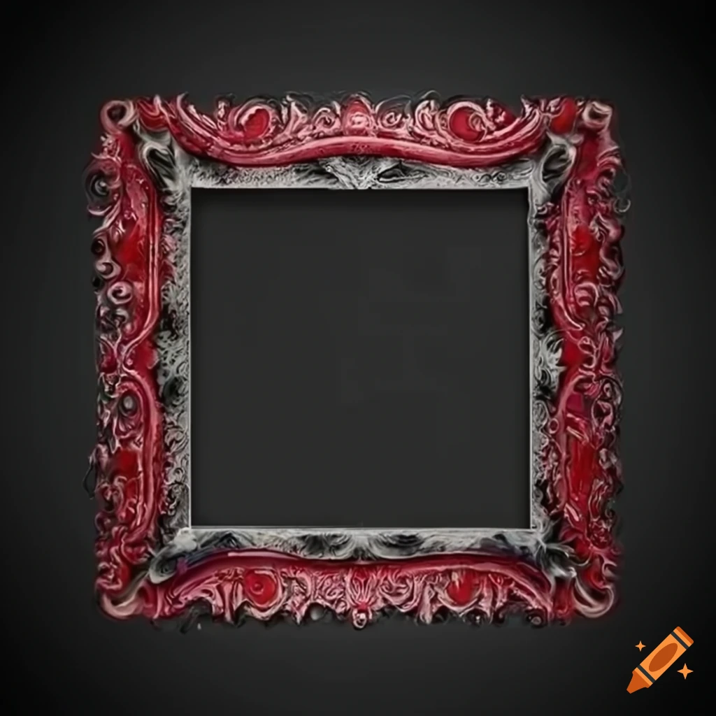 Square thin gothic frame on white background
