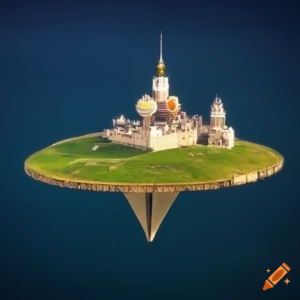 Space island floating in the distance